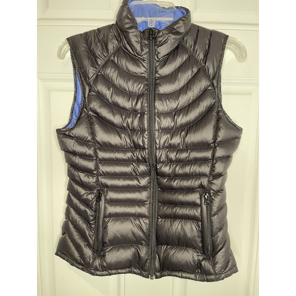 Bernardo Goose Down Vest Black Women's Small Full Zip Puffer Vest Packable
